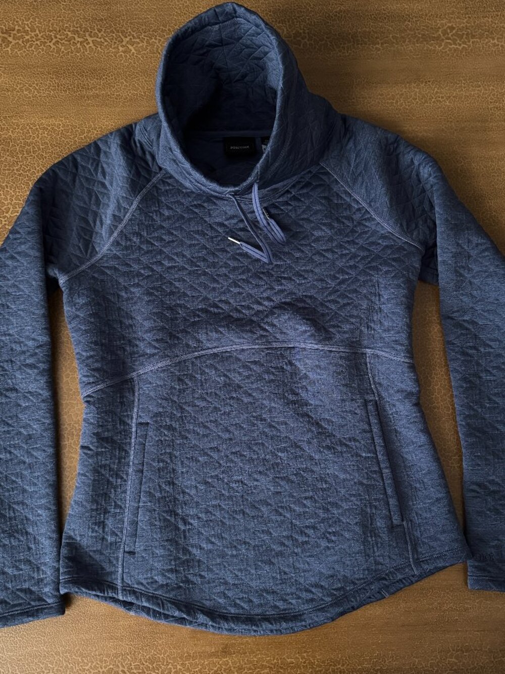 Marmot Quilted Pullover Cowl Neck - Navy Blue Size Medium